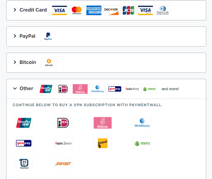 payment options